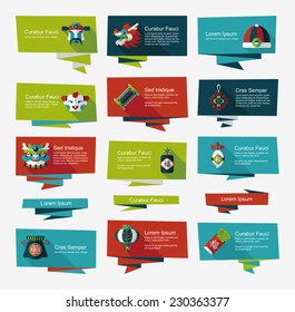Chinese New Year flat banner background set, eps10