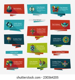 Chinese New Year flat banner background set, eps10