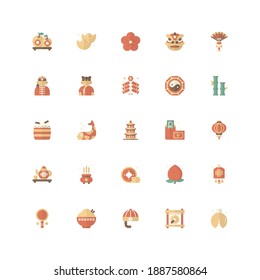 Chinese New Year Flat Icon Set