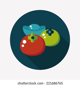 Chinese New Year flat icon with long shadow, eps10, Chinese lucky persimmon