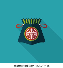 Chinese New Year flat icon with long shadow,eps10, Chinese lucky gifts