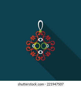 Chinese New Year flat icon with long shadow,eps10, lucky Chinese knot means " wish good luck and fortune comes."
