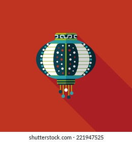 Chinese New Year flat icon with long shadow,eps10, Chinese decorative lantern