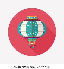 Chinese New Year flat icon with long shadow,eps10, Chinese decorative lantern