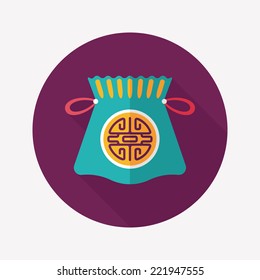 Chinese New Year flat icon with long shadow,eps10, Chinese lucky gifts