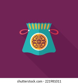 Chinese New Year flat icon with long shadow,eps10, Chinese lucky gifts