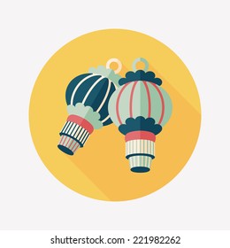 Chinese New Year flat icon with long shadow,eps10, Chinese decorative lantern