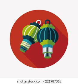 Chinese New Year flat icon with long shadow,eps10, Chinese decorative lantern