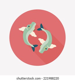 Chinese New Year flat icon with long shadow,eps10, Chinese decoration means " May you always get more than you wish for."