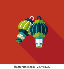Chinese New Year flat icon with long shadow,eps10, Chinese decorative lantern