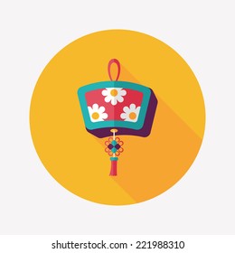 Chinese New Year flat icon with long shadow,eps10, Chinese decorative lantern