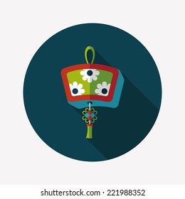 Chinese New Year flat icon with long shadow,eps10, Chinese decorative lantern