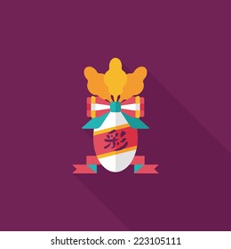 Chinese New Year flat icon with long shadow,eps10, lucky white radish with Chinese words means " Wish it can brings luck to you in the new year."