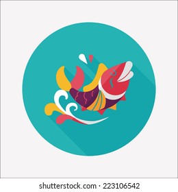 Chinese New Year flat icon with long shadow,eps10, Chinese decoration means " May you always get more than you wish for."