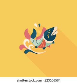 Chinese New Year flat icon with long shadow,eps10, Chinese decoration means " May you always get more than you wish for."