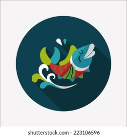 Chinese New Year flat icon with long shadow,eps10, Chinese decoration means " May you always get more than you wish for."