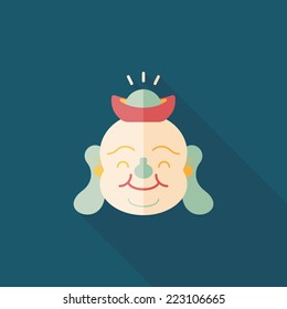 Chinese New Year flat icon with long shadow,eps10, Maitreya means "Bless you have wealth, monasticism and popularity."