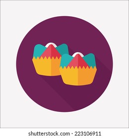Chinese New Year flat icon with long shadow,eps10 ,Chinese steamed sponge cake means both Ã?Â¢??prosperity and wealth". 