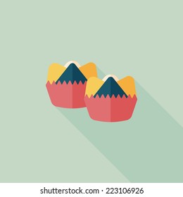 Chinese New Year flat icon with long shadow,eps10 ,Chinese steamed sponge cake means both Ã?Â¢??prosperity and wealth". 