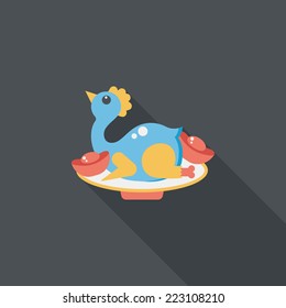 Chinese New Year flat icon with long shadow,eps10, Chinese Chicken Cuisine