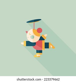 Chinese New Year flat icon with long shadow,eps10, Chinese acrobatics girls
