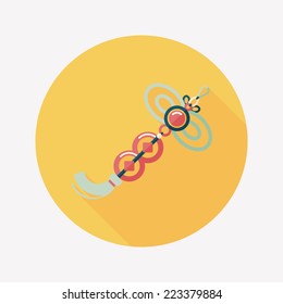 Chinese New Year flat icon with long shadow,eps10, lucky Chinese knot pendant means " wish good luck and fortune comes."