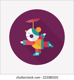 Chinese New Year flat icon with long shadow,eps10, Chinese acrobatics girls