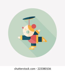 Chinese New Year flat icon with long shadow,eps10, Chinese acrobatics girls