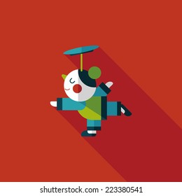 Chinese New Year flat icon with long shadow,eps10, Chinese acrobatics girls