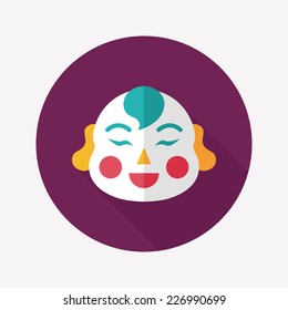 Chinese New Year flat icon with long shadow,eps10, Maitreya doll decoration means "Bless you have wealth, monasticism and popularity."