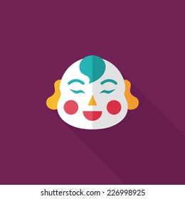 Chinese New Year flat icon with long shadow,eps10, Maitreya doll decoration means "Bless you have wealth, monasticism and popularity."
