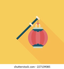 Chinese New Year flat icon with long shadow,eps10, Chinese decorative lantern