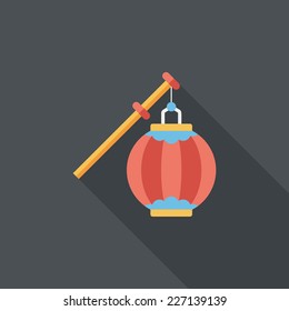 Chinese New Year flat icon with long shadow,eps10, Chinese decorative lantern