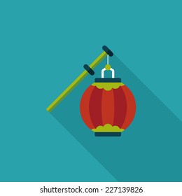 Chinese New Year flat icon with long shadow,eps10, Chinese decorative lantern