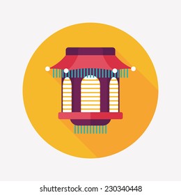 Chinese New Year flat icon with long shadow,eps10, Chinese decorative lantern