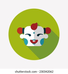 Chinese New Year flat icon with long shadow,eps10, Maitreya doll decoration means "Bless you have wealth, monasticism and popularity."