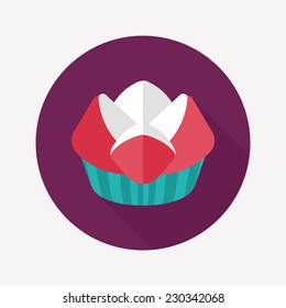 Chinese New Year flat icon with long shadow,eps10 ,Chinese steamed sponge cake means both Ã?Â¢??prosperity and wealth". 
