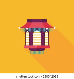 Chinese New Year flat icon with long shadow,eps10, Chinese decorative lantern
