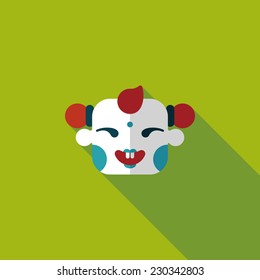 Chinese New Year flat icon with long shadow,eps10, Maitreya doll decoration means "Bless you have wealth, monasticism and popularity."