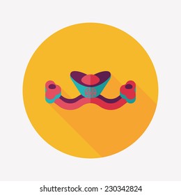 Chinese New Year flat icon with long shadow,eps10, Gold ingot means " wish good luck and fortune come."