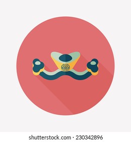 Chinese New Year flat icon with long shadow,eps10, Gold ingot means " wish good luck and fortune come."