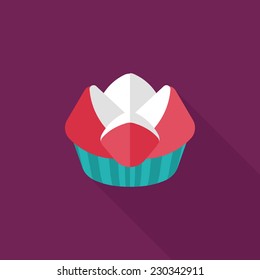 Chinese New Year flat icon with long shadow,eps10 ,Chinese steamed sponge cake means both Ã?Â¢??prosperity and wealth". 