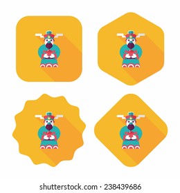 Chinese New Year flat icon with long shadow, eps10, God of wealth