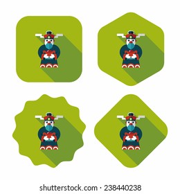 Chinese New Year flat icon with long shadow,eps10, God of wealth