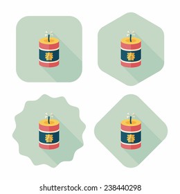 Chinese New Year flat icon, eps10, Chinese festival couplets with firecrackers means " wish the arrival of spring."
