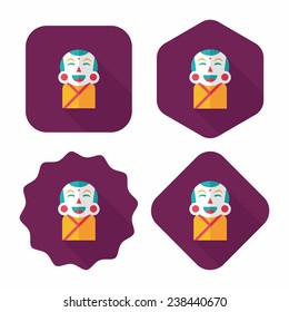 Chinese New Year flat icon with long shadow,eps10, Maitreya doll decoration means "Bless you have wealth, monasticism and popularity."