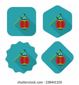 Chinese New Year flat icon with long shadow,eps10, Chinese decorative lantern