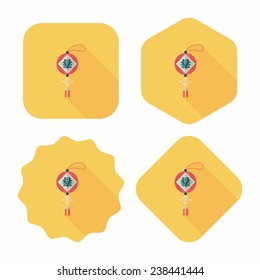 Chinese New Year flat icon with long shadow,eps10, Chinese festival couplets with lantern means " wish Spring comes."