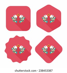 Chinese New Year flat icon with long shadow, eps10, Chinese decoration means "May you always get more than you wish for."