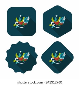 Chinese New Year flat icon with long shadow,eps10, Chinese decoration means " May you always get more than you wish for."